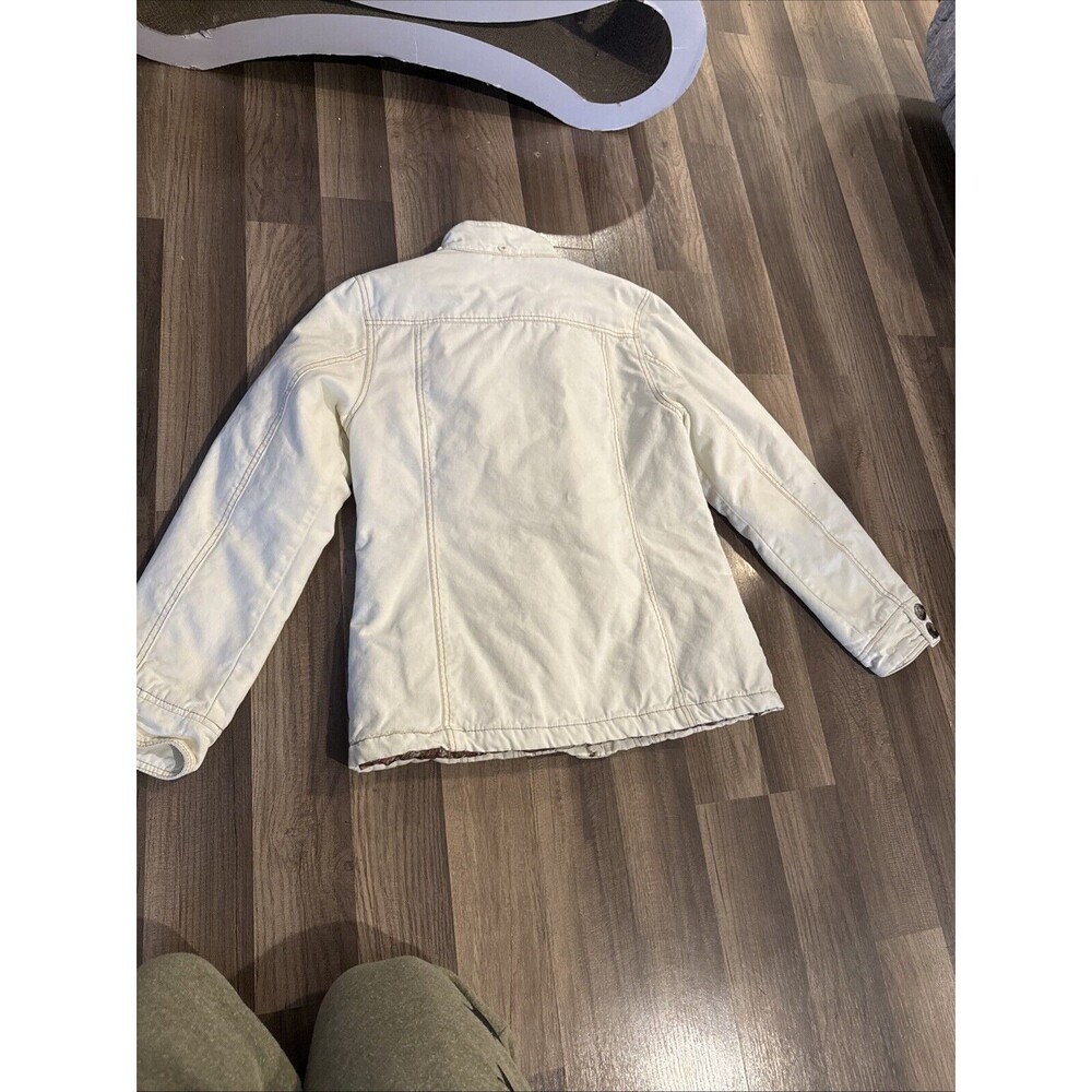 Maurice’s Women’s Jacket White Brown Floral Sz M Big Button - Picture 9 of 9